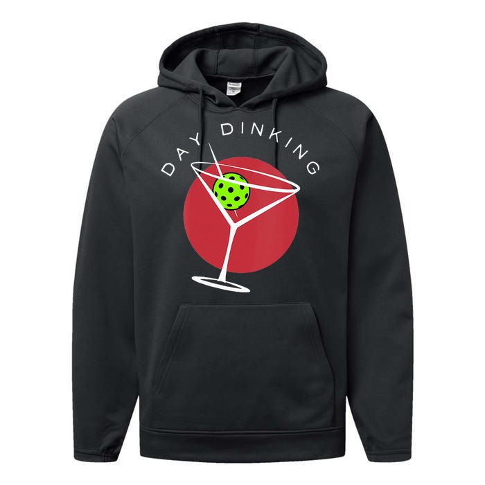 Pickleball Martini Day Drinking Athlete Coach Sports Lover Performance Fleece Hoodie