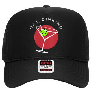 Pickleball Martini Day Drinking Athlete Coach Sports Lover High Crown Mesh Back Trucker Hat