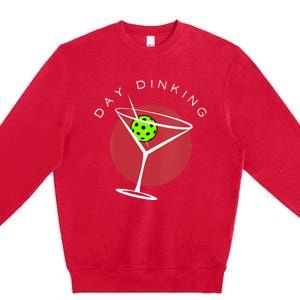 Pickleball Martini Day Drinking Athlete Coach Sports Lover Premium Crewneck Sweatshirt