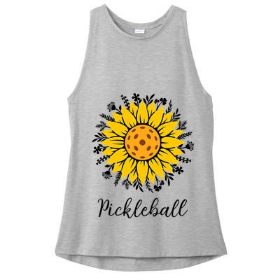 Pickleball Mother's Day Flower Cute Sunflower  Ladies PosiCharge Tri-Blend Wicking Tank