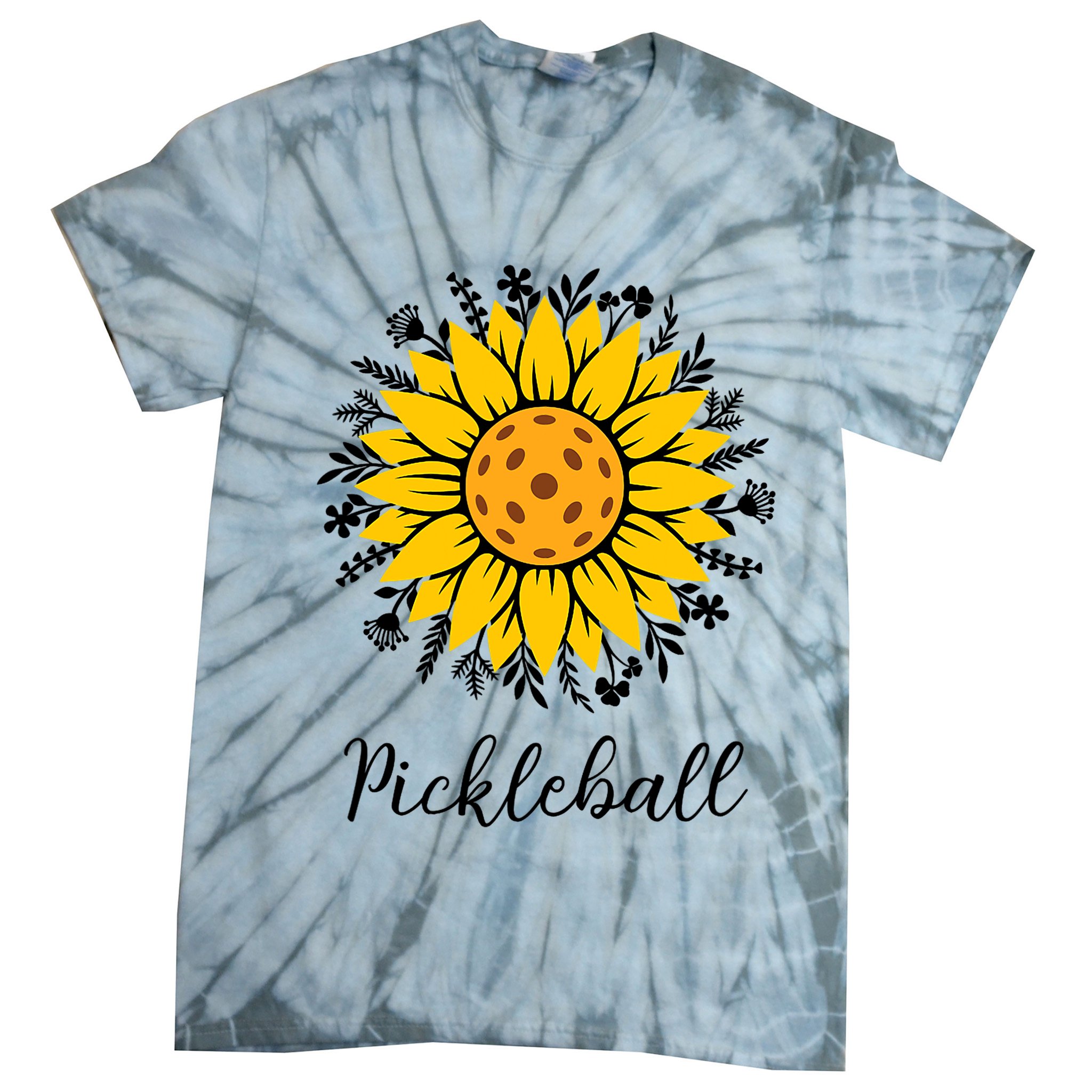 Pickleball Mother's Day Flower Cute Sunflower  Tie-Dye T-Shirt