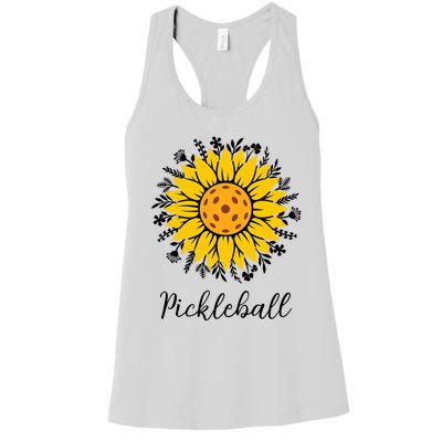 Pickleball Mother's Day Flower Cute Sunflower  Women's Racerback Tank