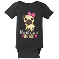 Pug Mom Dog Owner  Mothers Day Dog Pug Baby Bodysuit