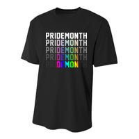 Pride Month Demon Rainbow Youth Performance Sprint T-Shirt