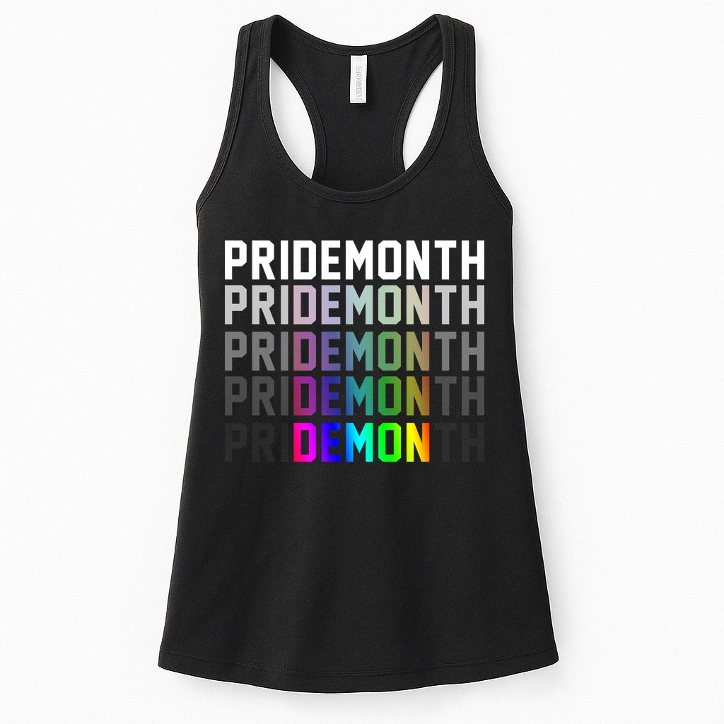 Pride Month Demon Rainbow Womens Tank Top