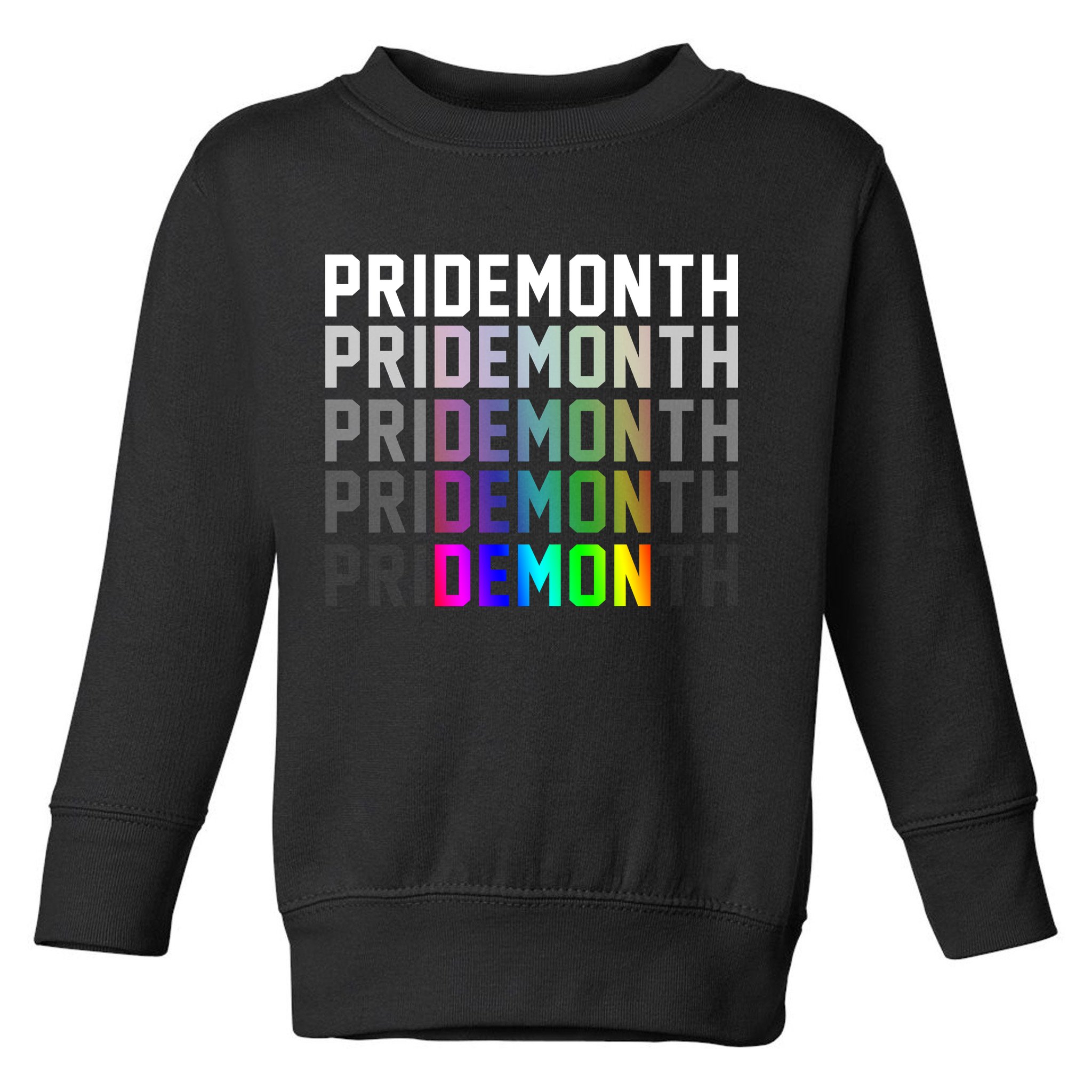 Pride Month Demon Rainbow Toddler Sweatshirt