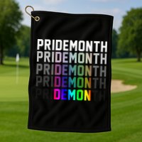 Pride Month Demon Rainbow Golf Towel
