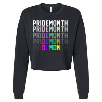 Pride Month Demon Rainbow Cropped Pullover Crew