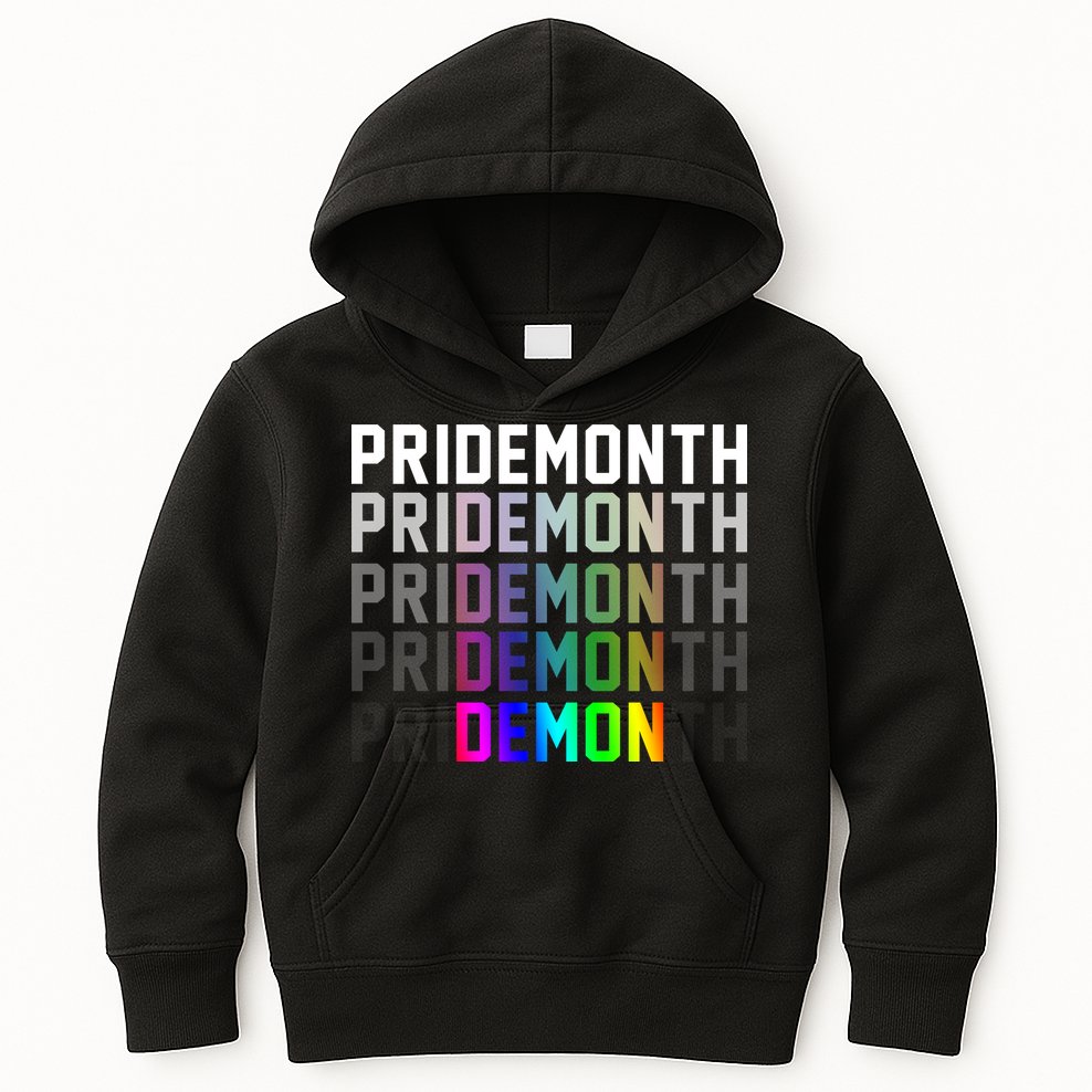 Pride Month Demon Rainbow Kids Hoodie