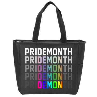 Pride Month Demon Rainbow Zip Tote Bag