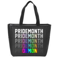 Pride Month Demon Rainbow Zip Tote Bag