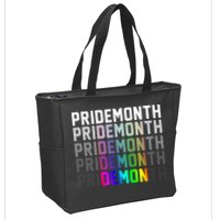 Pride Month Demon Rainbow Zip Tote Bag