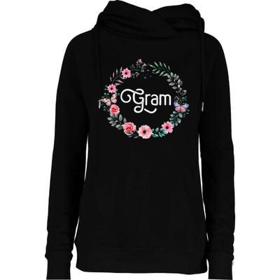 Perfect Mother's Day Gifts For Grandma Floral Gram Womens Funnel Neck Pullover Hood