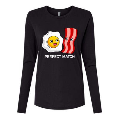 Perfect Match Eggs And Bacon Valentine's Day Cool Gift Womens Cotton Relaxed Long Sleeve T-Shirt