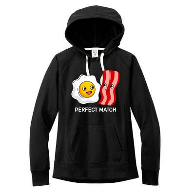 Perfect Match Eggs And Bacon Valentine's Day Cool Gift Women's Fleece Hoodie