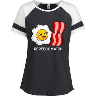 Perfect Match Eggs And Bacon Valentine's Day Cool Gift Enza Ladies Jersey Colorblock Tee