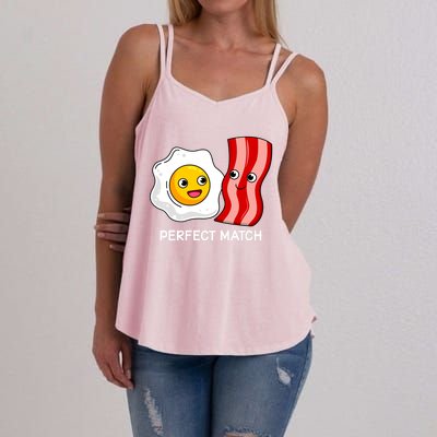 Perfect Match Eggs And Bacon Valentine's Day Cool Gift Women's Strappy Tank