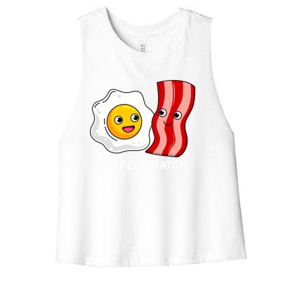 Perfect Match Eggs And Bacon Valentine's Day Cool Gift Women's Racerback Cropped Tank