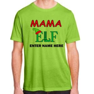 Personalize Mama Elf Custom Family Matching Christmas Adult ChromaSoft Performance T-Shirt