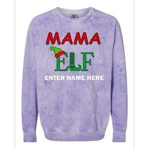 Personalize Mama Elf Custom Family Matching Christmas Colorblast Crewneck Sweatshirt