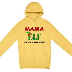 Personalize Mama Elf Custom Family Matching Christmas Premium Pullover Hoodie