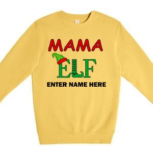 Personalize Mama Elf Custom Family Matching Christmas Premium Crewneck Sweatshirt