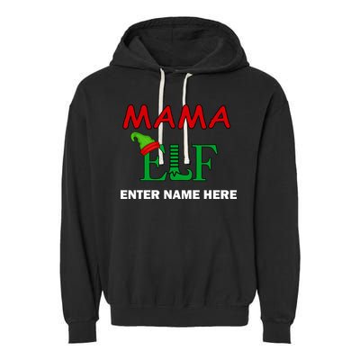 Personalize Mama Elf Custom Family Matching Christmas Garment-Dyed Fleece Hoodie