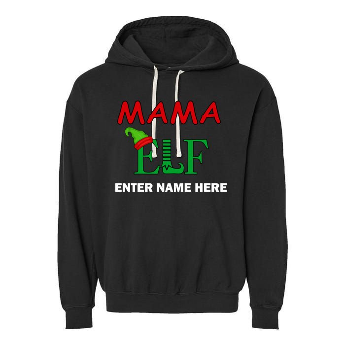 Personalize Mama Elf Custom Family Matching Christmas Garment-Dyed Fleece Hoodie