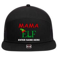 Personalize Mama Elf Custom Family Matching Christmas 7 Panel Mesh Trucker Snapback Hat