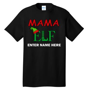 Personalize Mama Elf Custom Family Matching Christmas Tall T-Shirt