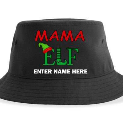 Personalize Mama Elf Custom Family Matching Christmas Sustainable Bucket Hat