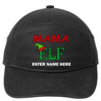 Personalize Mama Elf Custom Family Matching Christmas 7-Panel Snapback Hat