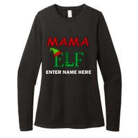 Personalize Mama Elf Custom Family Matching Christmas Womens CVC Long Sleeve Shirt