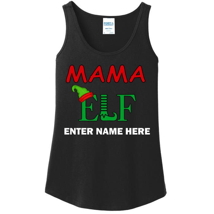 Personalize Mama Elf Custom Family Matching Christmas Ladies Essential Tank