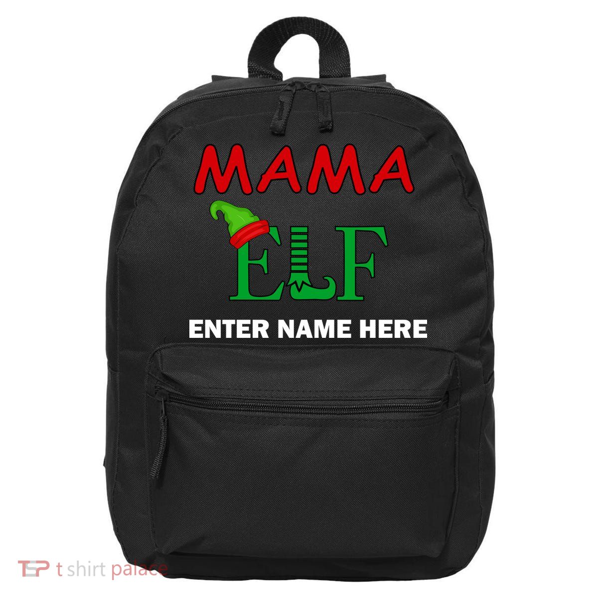Personalize Mama Elf Custom Family Matching Christmas 16 in Basic Backpack