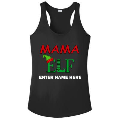 Personalize Mama Elf Custom Family Matching Christmas Ladies PosiCharge Competitor Racerback Tank