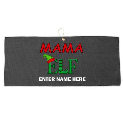 Personalize Mama Elf Custom Family Matching Christmas Large Microfiber Waffle Golf Towel