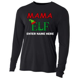 Personalize Mama Elf Custom Family Matching Christmas Cooling Performance Long Sleeve Crew