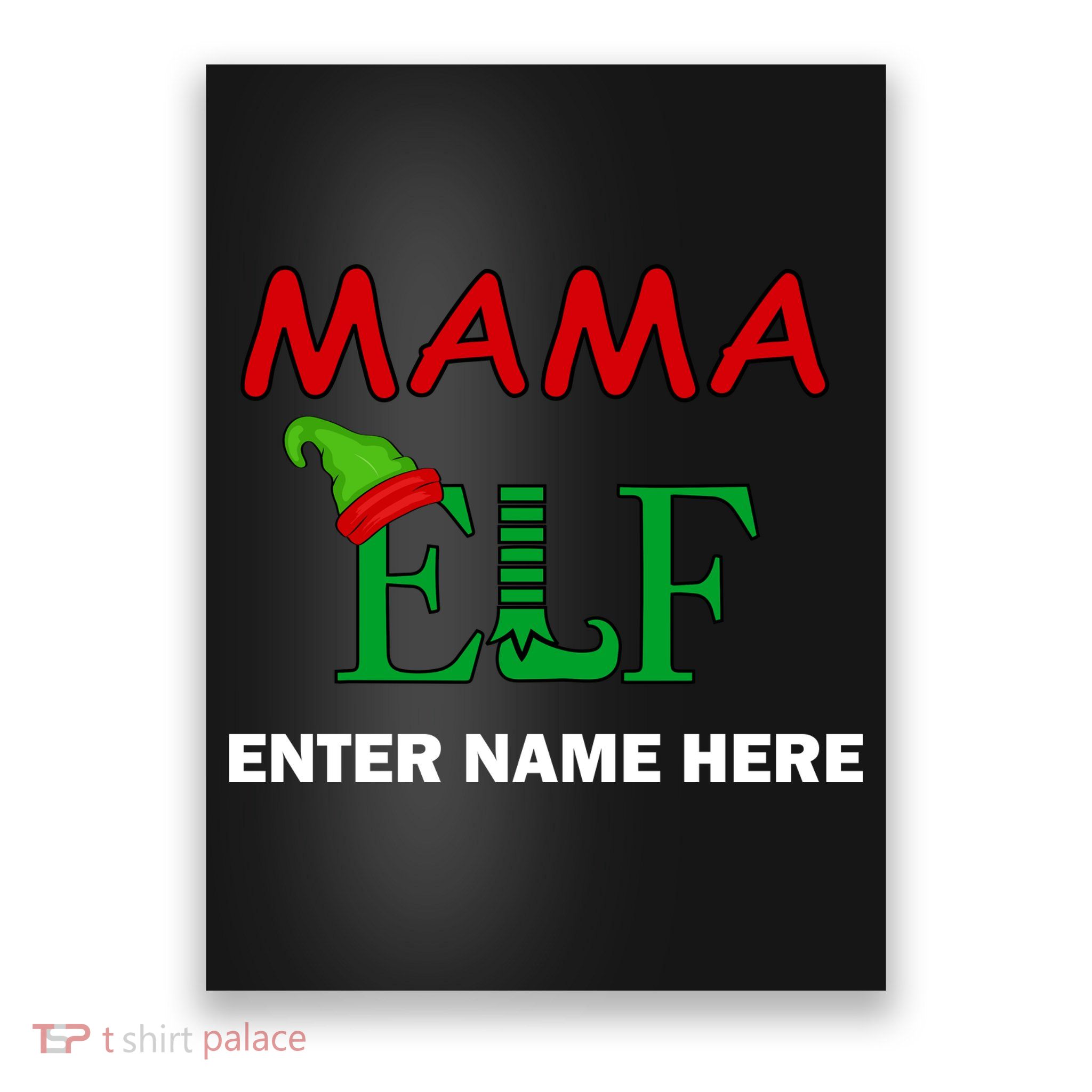 Personalize Mama Elf Custom Family Matching Christmas Poster