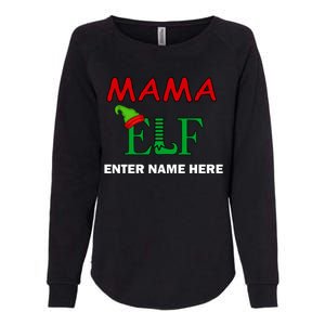 Personalize Mama Elf Custom Family Matching Christmas Womens California Wash Sweatshirt