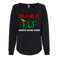 Personalize Mama Elf Custom Family Matching Christmas Womens California Wash Sweatshirt