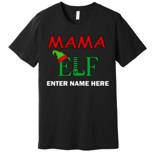 Personalize Mama Elf Custom Family Matching Christmas Premium T-Shirt