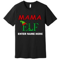 Personalize Mama Elf Custom Family Matching Christmas Premium T-Shirt