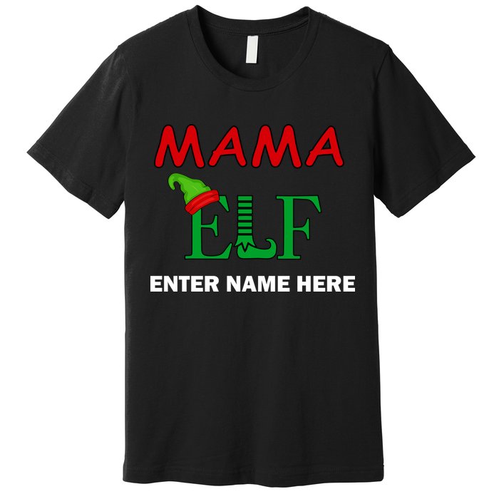 Personalize Mama Elf Custom Family Matching Christmas Premium T-Shirt