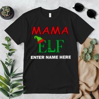 Personalize Mama Elf Custom Family Matching Christmas Premium T-Shirt