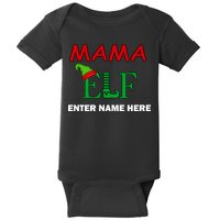 Personalize Mama Elf Custom Family Matching Christmas Baby Bodysuit