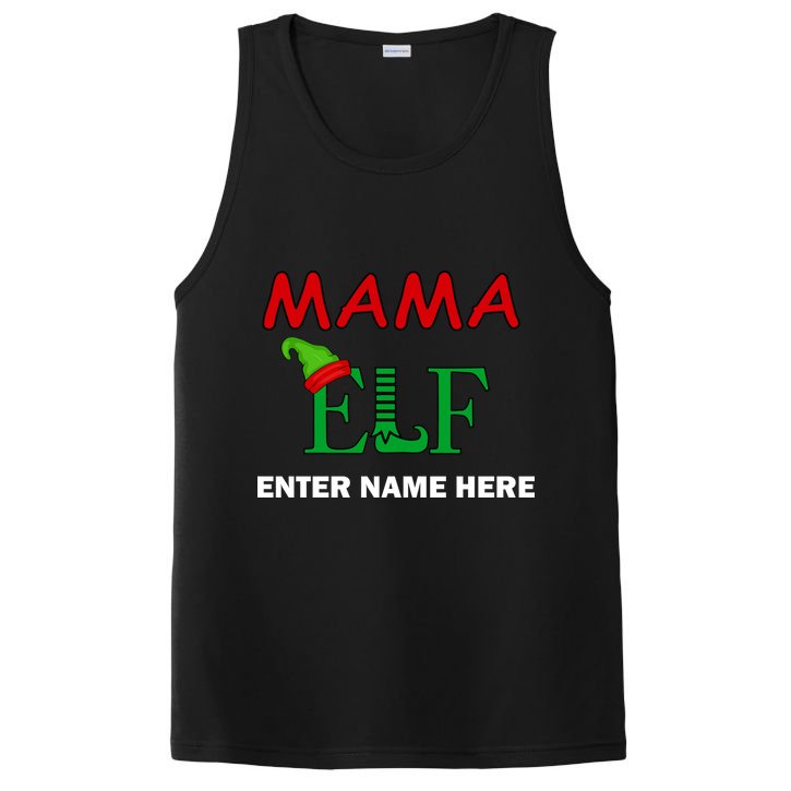 Personalize Mama Elf Custom Family Matching Christmas PosiCharge Competitor Tank