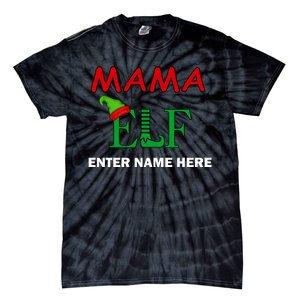 Personalize Mama Elf Custom Family Matching Christmas Tie-Dye T-Shirt