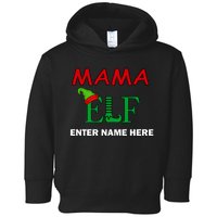 Personalize Mama Elf Custom Family Matching Christmas Toddler Hoodie