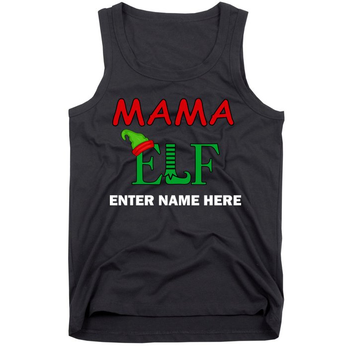 Personalize Mama Elf Custom Family Matching Christmas Tank Top